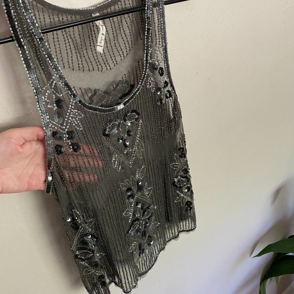 Willow & Clay Sheer Sequined Top